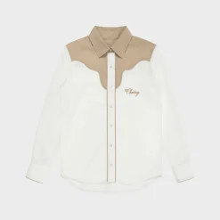 Cherry Shirting-Womens Western Rodeo Shirt (White)