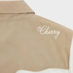 Cherry Shirting-Womens Western Rodeo Shirt (White)